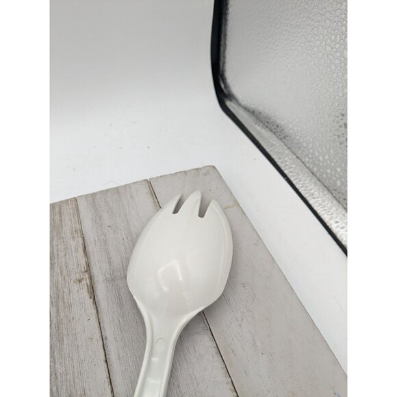 Tailor Made Products #2 White Nylon Plastic Slotted Spoon Fork Spork 11 1/2" - Picture 5 of 8